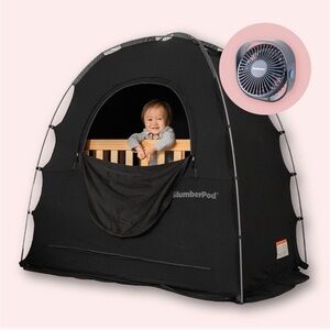 Black SlumberPod Privacy Tent with Fan